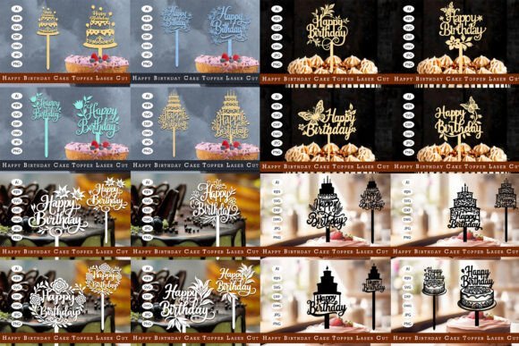 Paquete De Adornos Para Tartas De Cumpleanos 2 Creativo Digital