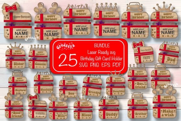 Paquete De Portatarjetas De Regalo De Cumpleanos Creativo Digital