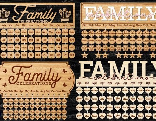 Paquete De Tableros De Celebraciones Familiares Creativo Digital