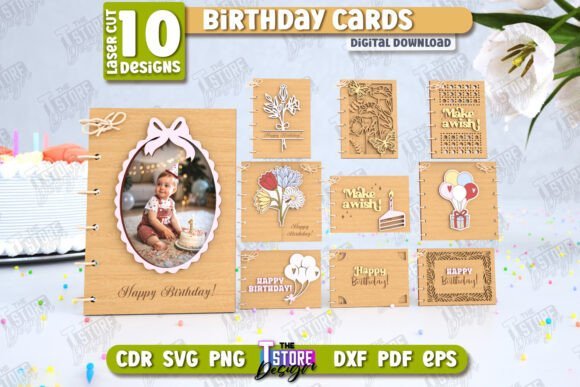 Paquete De Tarjetas De Cumpleanos Creativo Digital