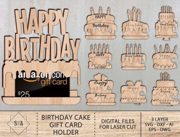 Titular De La Tarjeta De Regalo Del Pastel De Cumpleanos Creativo Digital