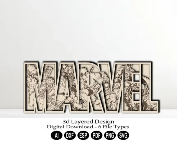Superheroe Marvel 3d Creativo Digital