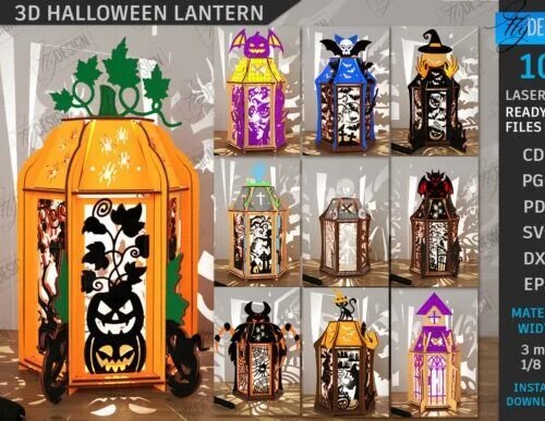 3D Halloween Lanterns Creativo Digital