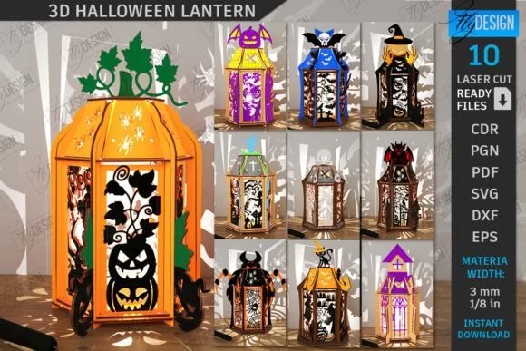 3D Halloween Lanterns Creativo Digital
