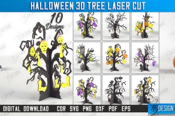 Halloween 3D Tree Creativo Digital