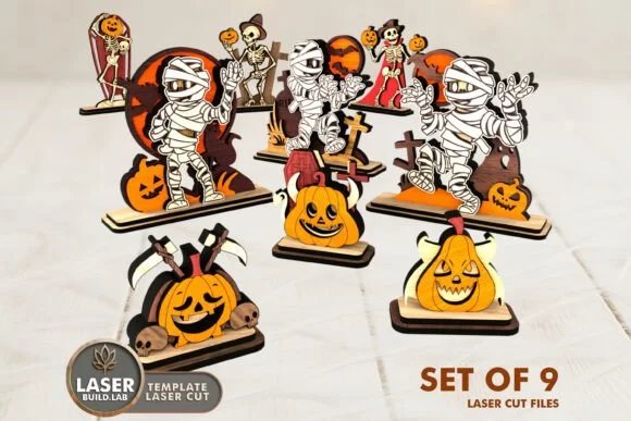 Halloween Wooden Figurines Creativo Digital
