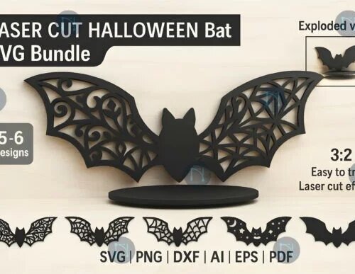 Laser Cut HALLOWEEN Bat Creativo Digital