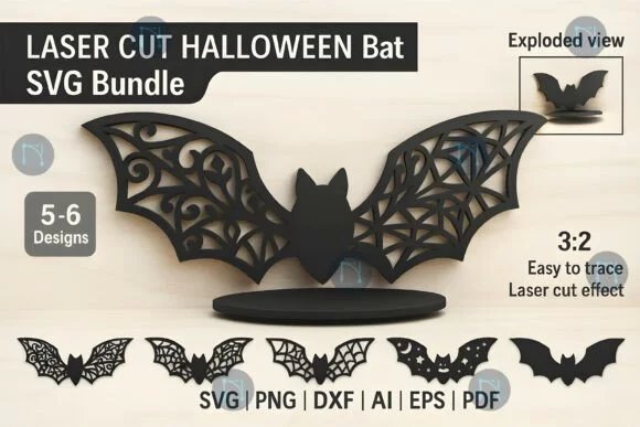 Laser Cut HALLOWEEN Bat Creativo Digital