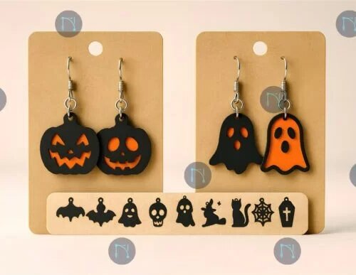 Laser Cut Halloween Earrings SVG Creativo Digital