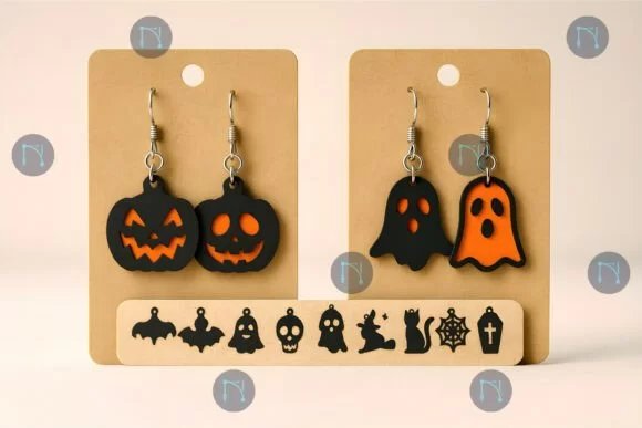 Laser Cut Halloween Earrings SVG Creativo Digital