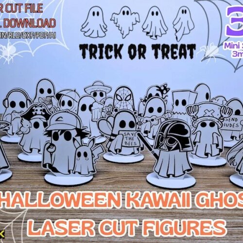 Pack De 34 Fantasmas Halloween Kawaii Creativo Digital