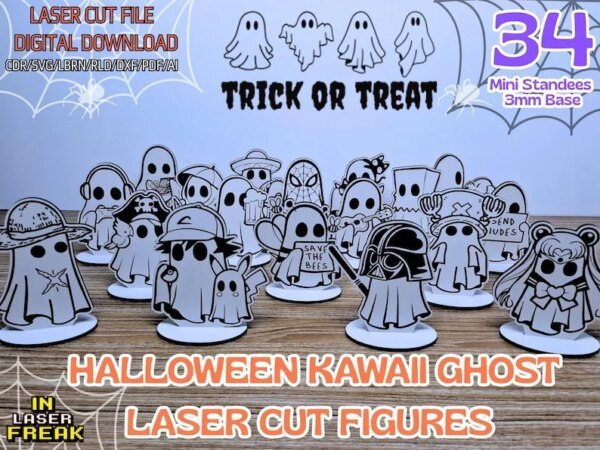 Pack De 34 Fantasmas Halloween Kawaii Creativo Digital