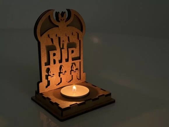 RIP Tombstone Candle Creativo Digital