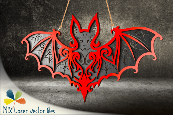 Adorno De Murcielago De Dos Capas Creativo Digital