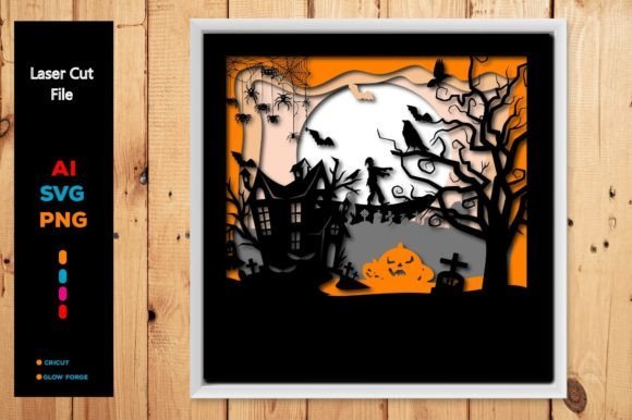 Caja De Sombra Para Halloween Creativo Digital