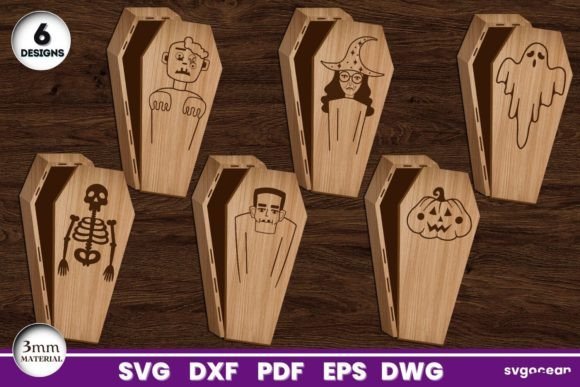 Cajas De Regalo De Ataud De Halloween Creativo Digital