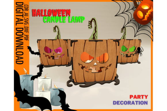 Calabaza Para Candelabro De Halloween Creativo Digital