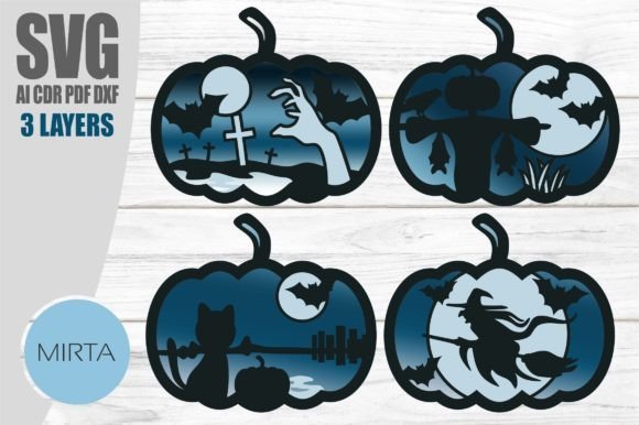 Calabazas De Halloween En Capas Creativo Digital