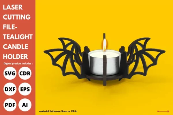 Candelabro Con Forma De Murcielago Creativo Digital