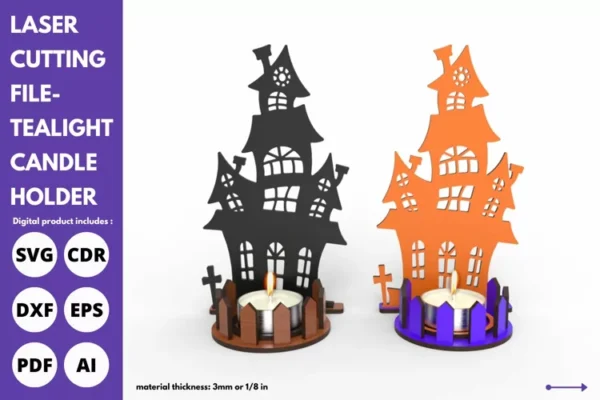Candelabro De Casa Embrujada Creativo Digital