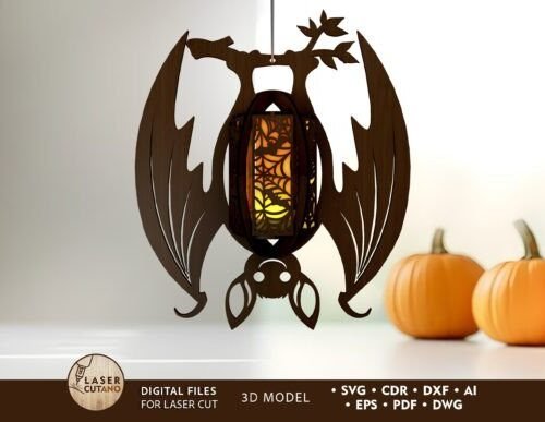 Candelabro Decorativo De Murcielago De Halloween Creativo Digital