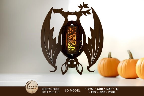 Candelabro Decorativo De Murcielago De Halloween Creativo Digital
