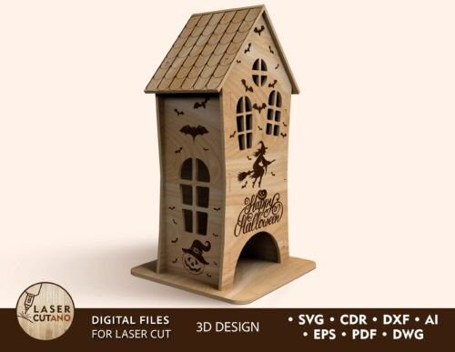 Casa Decorativa Feliz De Halloween Creativo Digital