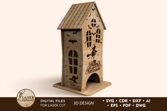 Casa Decorativa Feliz De Halloween Creativo Digital