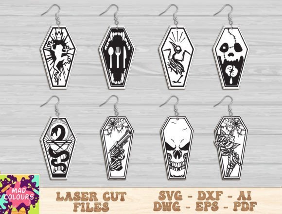 Pendientes De Halloween Con Ataudes Aterradores Creativo Digital