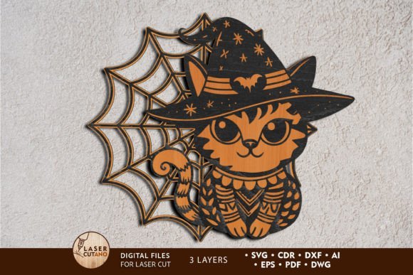 Perchero Para Puerta Con Forma De Gato Y Bruja Para Halloween Creativo Digital