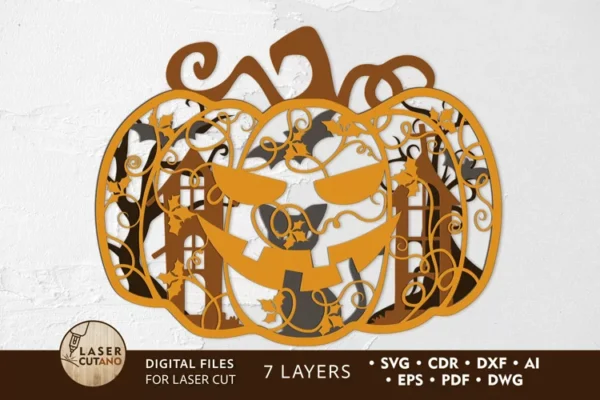 Plantilla De Calabaza Adornada Para Halloween Creativo Digital