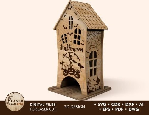 plantilla-de-casa-con-diseno-de-halloween-creativo-digital Plantilla De Casa Con Diseno De Halloween Creativo Digital