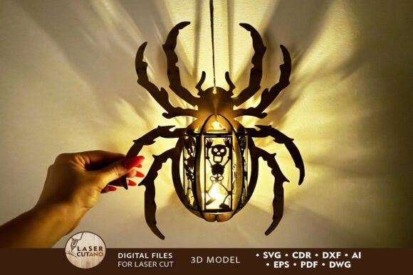 Plantilla Para Candelabro Con Forma De Arana Para Halloween Creativo Digital
