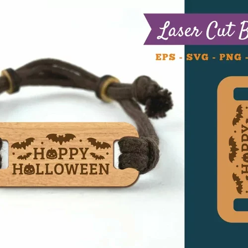 Pulsera Cortada Con Laser Con Texto Feliz Halloween Creativo Digital