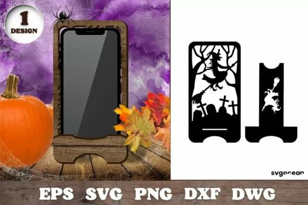 Soporte Para Telefono Con Forma De Bruja De Halloween Creativo Digital