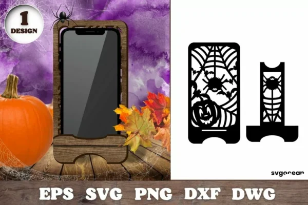 Soporte Para Telefono De Halloween Espeluznante Creativo Digital