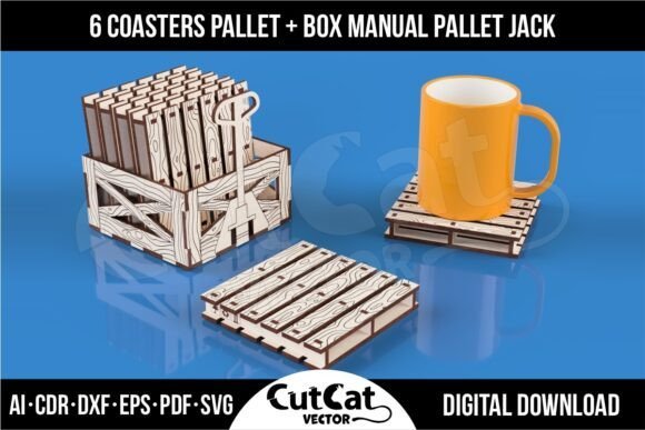 6 Posavasos Pallet En Caja Boxer Creativo Digital