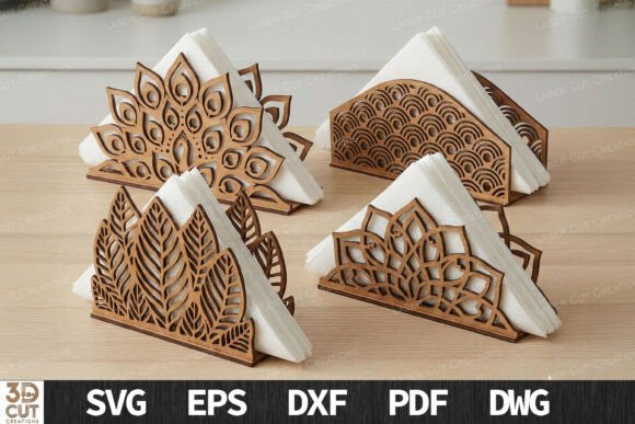 Decorative Napkin Holder SVG Bundle 140379526 Creativo Digital