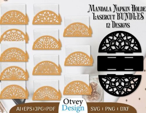 Mandala Napkin Holder Lasercut BUNDLES 141221243 Creativo Digital