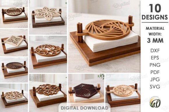 Napkin Holders Bundle Laser Cut 143698470 Creativo Digital