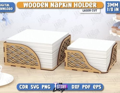 Square Napkin Holder Laser Cut 120025872 Creativo Digital