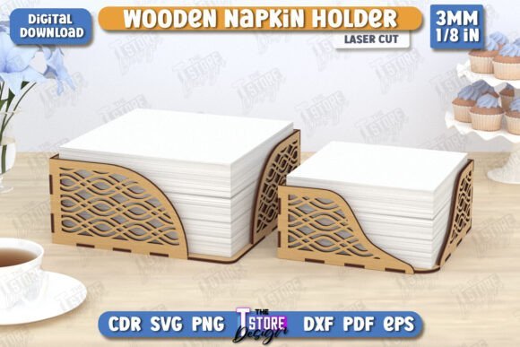 Square Napkin Holder Laser Cut 120025872 Creativo Digital