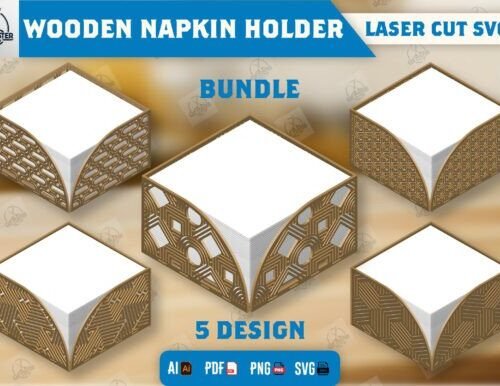 Wooden Napkin Holder Laser Cut 120361766 Creativo Digital