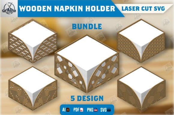 Wooden Napkin Holder Laser Cut 120361766 Creativo Digital