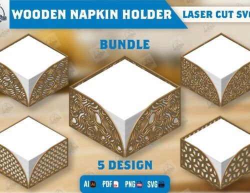 Wooden Napkin Holder Laser Cut 120361778 Creativo Digital