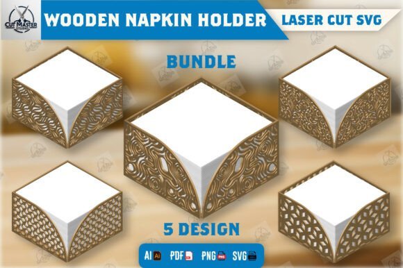 Wooden Napkin Holder Laser Cut 120361778 Creativo Digital