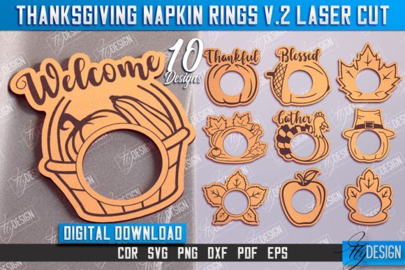 Anillos Para Servilletas De Accion De Gracias Creativo Digital