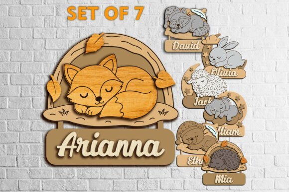 Animales Durmiendo Personalizados Con Nombre Para Ninos Creativo Digital