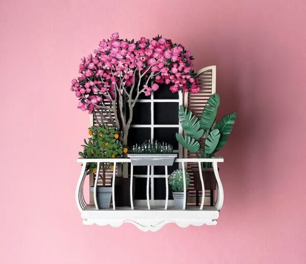 Balcon En Capas Con Planta Creativo Digital