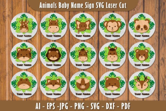 Bebe Animales Nombre Creativo Digital